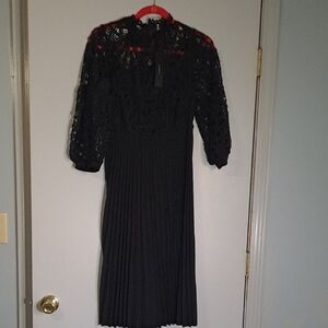 Allegra K Black Lace Long Sleeve Dress